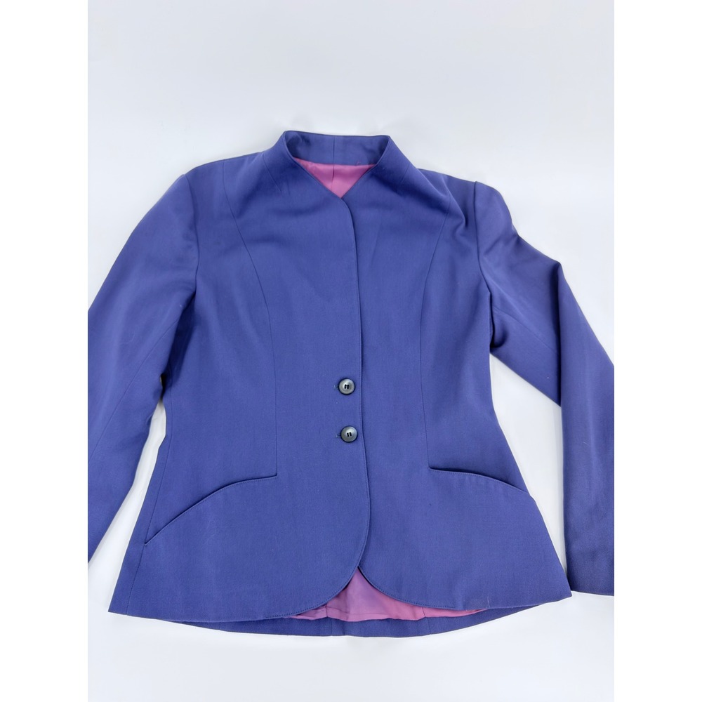 Paul Stanley Blazer Jacket Minimalist 90s Vintage Women Size Small Purple Wool